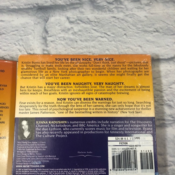 James Patterson Audiobook. You’ve Been Warned. 3 CDs. Thriller. Preowned - Picture 7 of 9